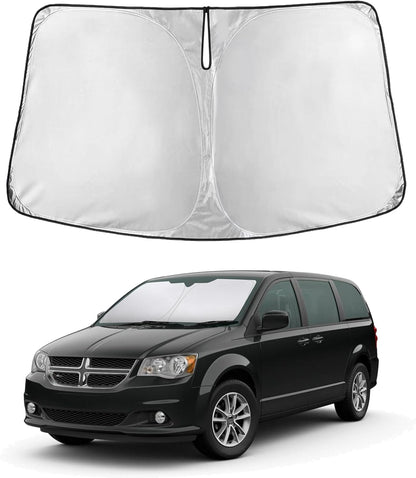 EcoNour Car Windshield Sun Shade | 2025 Upgraded Innovative No-Light-Pass Technology for Maximum Coverage | Foldable Sun Shade Keeps Your Vehicle Cool | Must-Have Car Accessories | Small (59" x 29") - Colors I