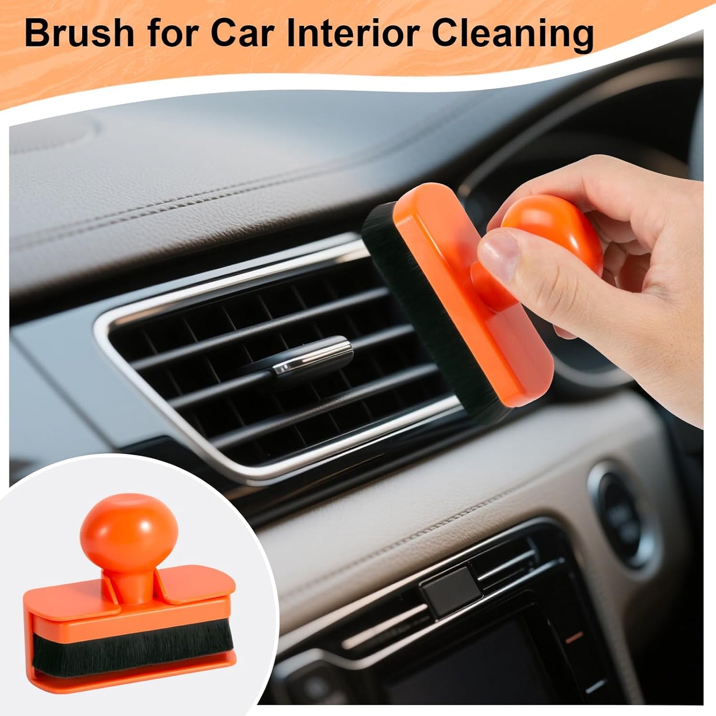 UNIMEIX Tire Shine Applicator Brush Large Vegan Tire Shine Brush with Storage Stand for Vehicles Tire Shine Polish Wax and Car Wash