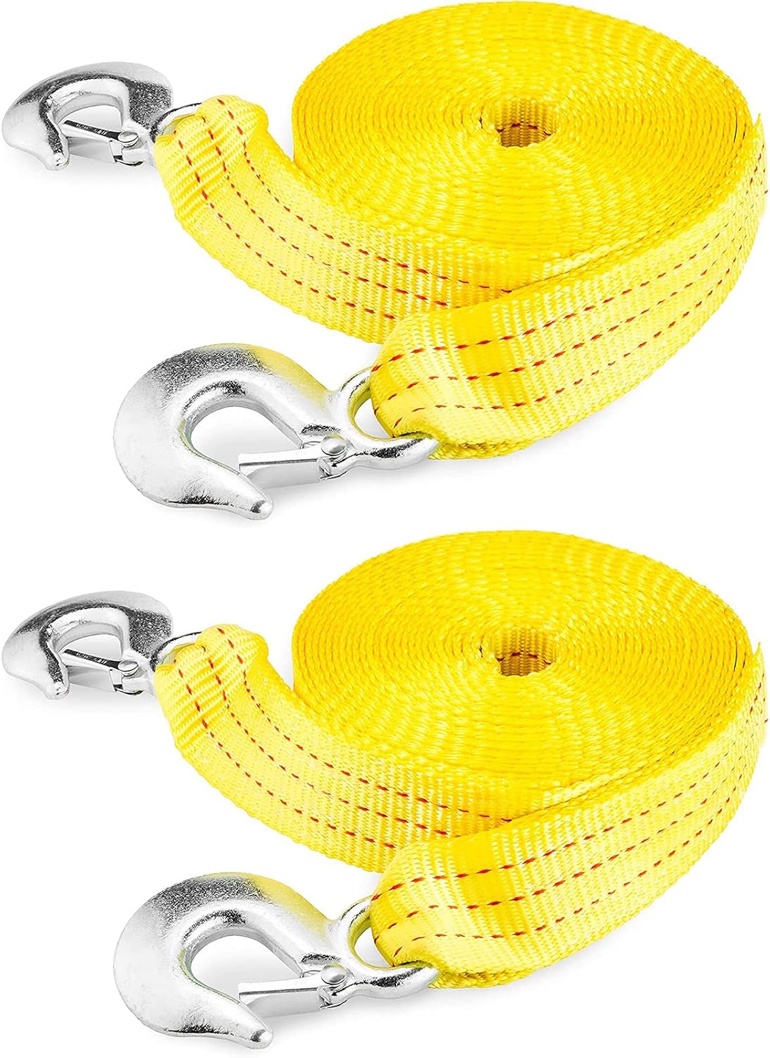 NEIKO 51005A Heavy-Duty Tow Strap with Hooks, 2 Inches by 20 Feet, Woven Polyester Webbing, and 10,000-Pound Capacity, HD Truck Recovery Strap and ATV Tow Strap, Tow Rope for Vehicles