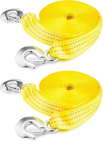 NEIKO 51005A Heavy-Duty Tow Strap with Hooks, 2 Inches by 20 Feet, Woven Polyester Webbing, and 10,000-Pound Capacity, HD Truck Recovery Strap and ATV Tow Strap, Tow Rope for Vehicles