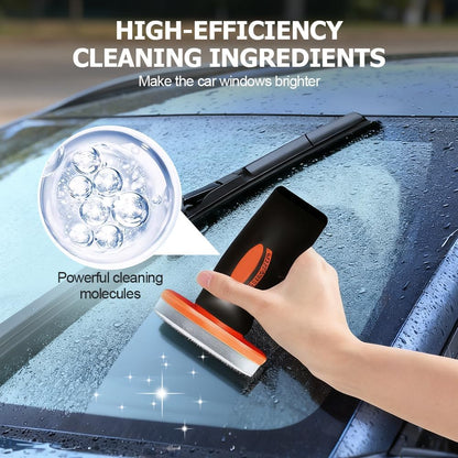 2026 New Handheld Glass Oil-Film Remover, Car Glass Cleaner Oils Film Cleaning Brush, Q4 Glass Guard Windshield Cleaner & Oil Films Remover Emulsion Coating for Cars Window, Crystal Clear View (1Pcs)