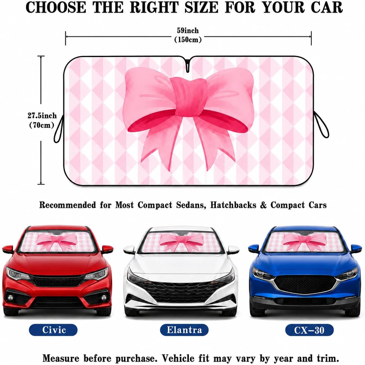 Car Windshield Sun Shade, Funny Cartoon Eyes Sun Visor for Car Windshield Universal Fits Sedan Compact Car Hatchback SUV, UV Heat Protection - 59 x 27.5