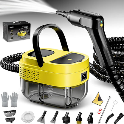 Steam Cleaner,15s Heat-Up,1.6L Tank,3-Level Adjustable Handle,2500W Steamer for Cleaning,Portable Steamer for Cleaning with 16PCS Accessories,Steam Cleaner for Home,Car,Dirt,Grease,Grout,Tile,Couch