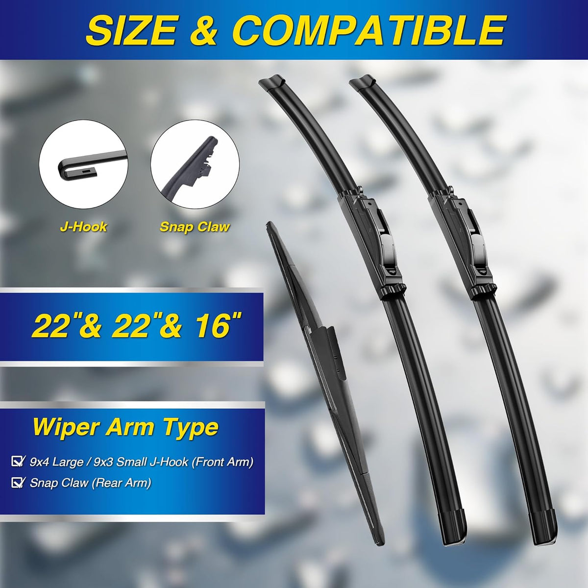 5 PLUS® Silicone Windshield Wipers Replacement for 2007-2014 Ford edge, 2007-2015 Lincoln MKX Wiper Blades(Set of 3),Automotive Replacement Windshield Wiper Blades For My Car-26"/20"/14" - Colors A