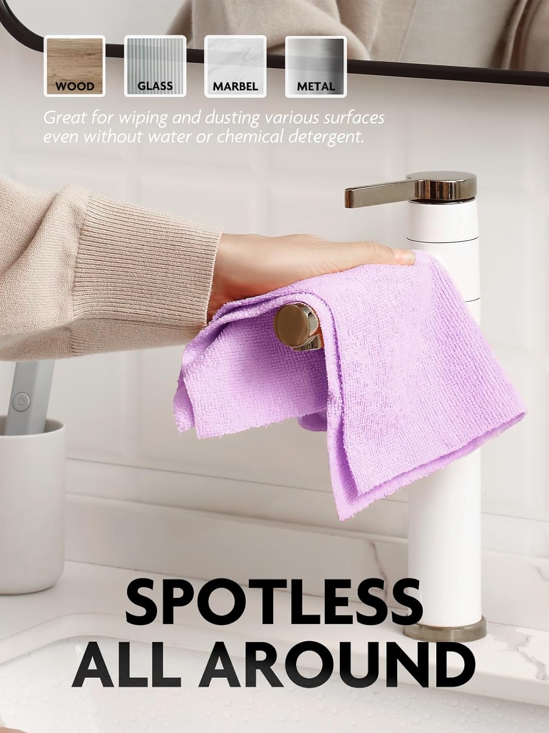 Fantasticlean Microfiber Cleaning Cloth Roll -75 Pack, Tear Away Microfiber Towels, 12" x 12", Reusable, Washable, Scratch Free, Ultra Absorbent for All-Around Cleaning Supplies (DimGray)