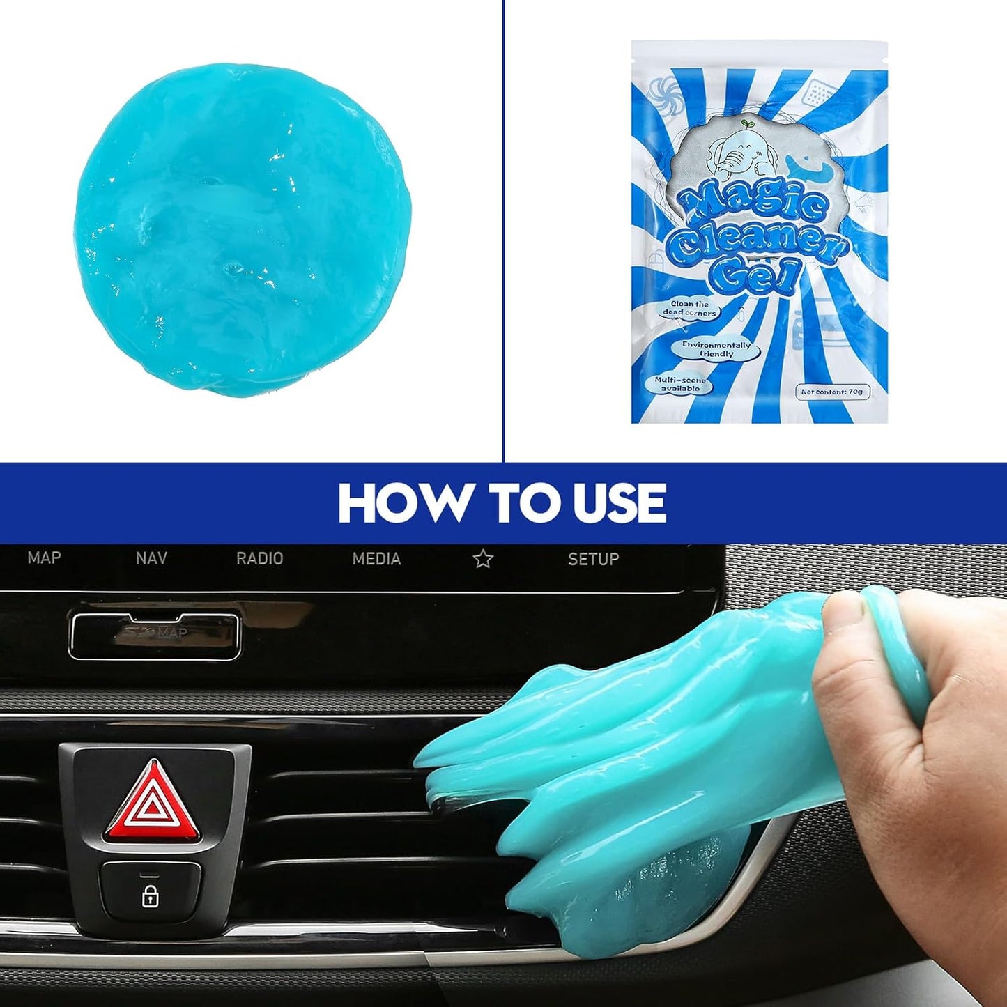 Qydipclin 45Pcs Car Detailing Kit, Car Detailing Brush Set, Car Wash Cleaning Kit, Car Detailing Brushes, Professional Car Care Kit for Interior Exterior Wheels, Blue