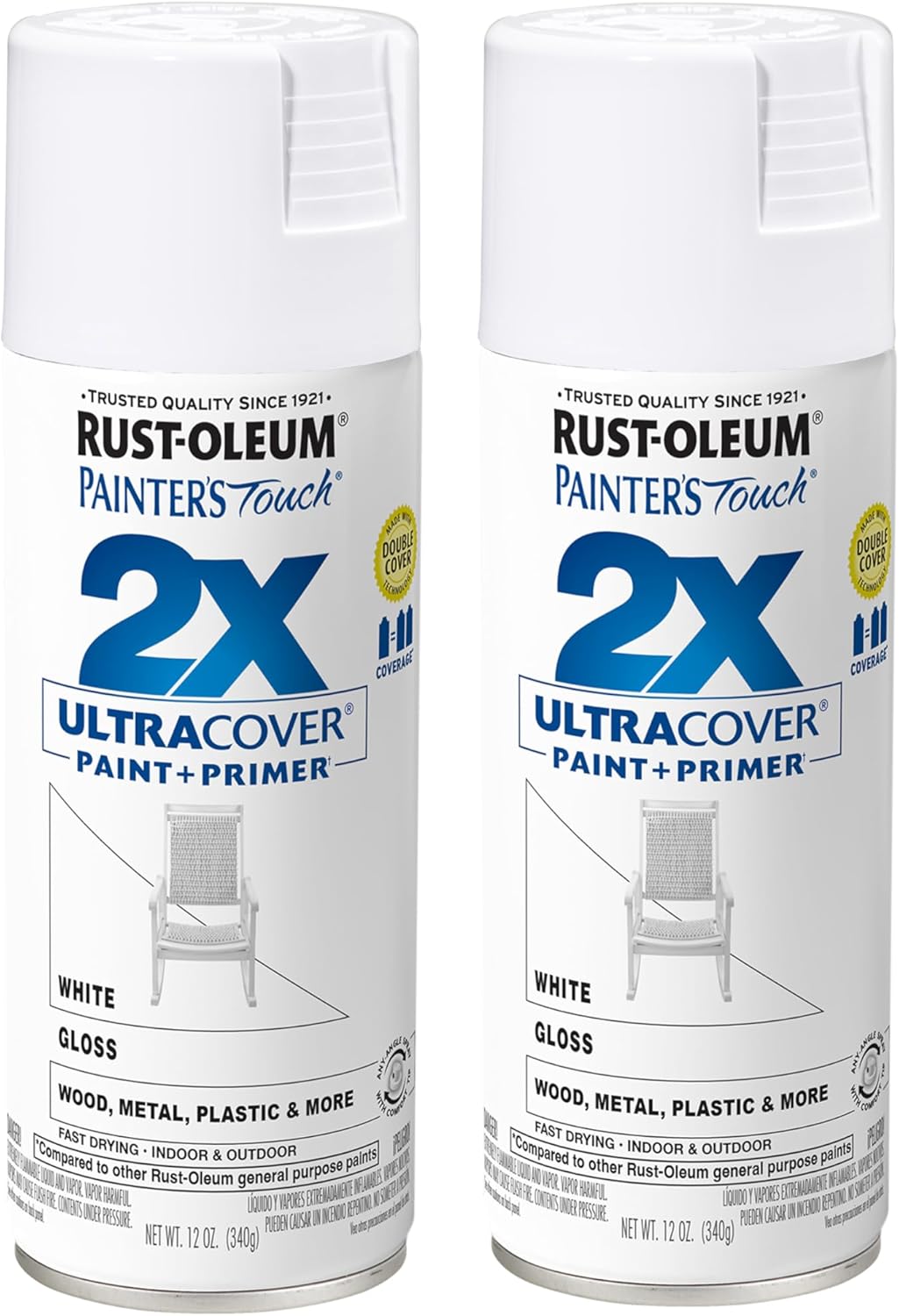 Rust-Oleum 334029 Painter's Touch 2X Ultra Cover Spray Paint, 12 oz, Gloss Clear - Colors F
