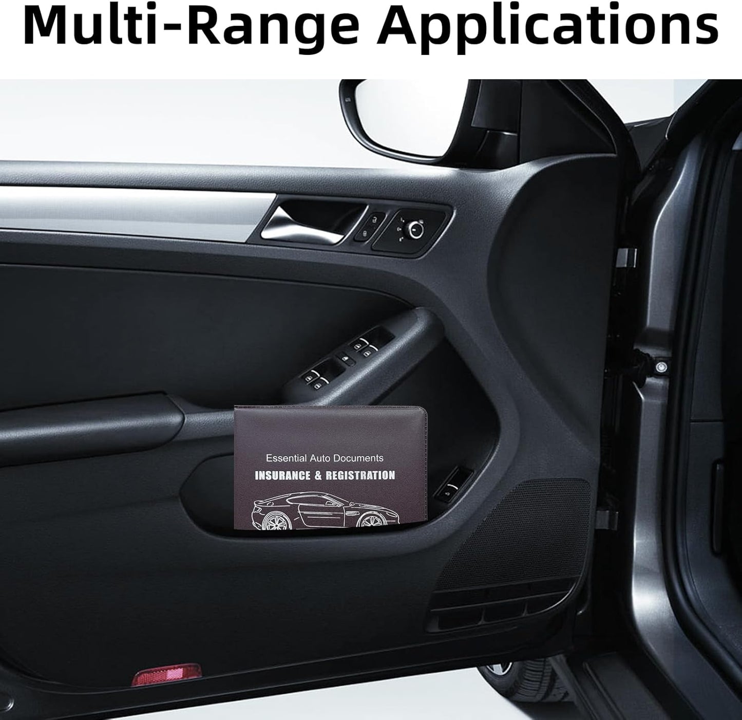 Ziciner Car Registration Insurance Holder, 2Pack Essential Auto Card Document Glove Box Organizer with Touch Fastener, Vehicle Interior Accessories Perfect for Most Car, Truck, SUV (Red/Small Car)