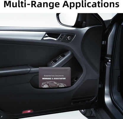 Ziciner Car Registration Insurance Holder, 2Pack Essential Auto Card Document Glove Box Organizer with Touch Fastener, Vehicle Interior Accessories Perfect for Most Car, Truck, SUV (Red/Small Car)