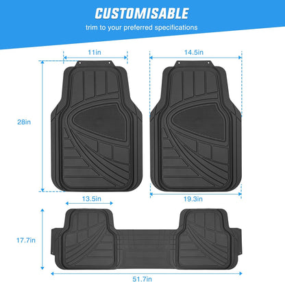 Nilight Rubber Cargo Mats for Cars Trucks SUVs,Universal Trim to fit for Most Vehicles,All Weather Protection Heavy Duty Cargo Liners
