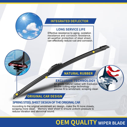 3 Wipers Factory Replacement For Subaru Outback 2020-2022 2023 2024 Original Equipment Replacement Windshield Wiper Blades Set 26"+18"+16" (Set of 3) Top Lock - Colors A
