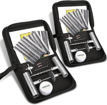 BETOOLL Tire Repair Kit, 24 Pcs Professional Heavy Duty Universal Emergency Flat Tire Repair Kit to Fix Punctures, for car Motorcycle, Truck, Golf Cart, ATV, Tractor, ARB, RV, SUV, Trailer etc.