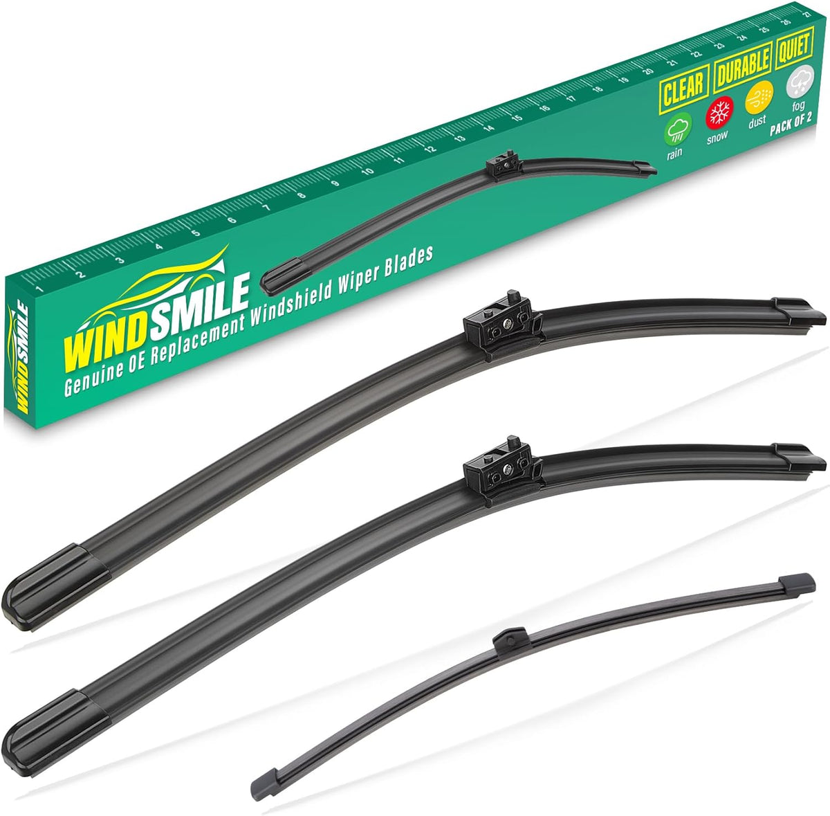 26" 16" 11" Windshield Wiper Blades Replacement for Chevrolet Chevy Trax 2024 2025 2026 Premium All Weather Front Rear Wipers Set - OEM Quality (Pack of 3) - Colors E