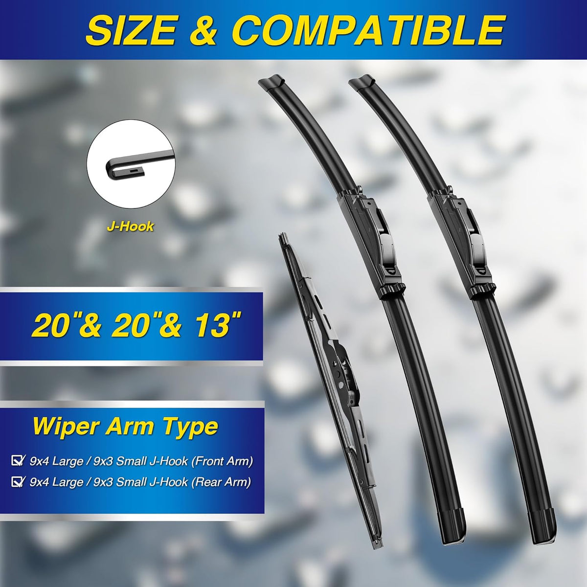 5 PLUS® Silicone Windshield Wipers Replacement for 2007-2014 Ford edge, 2007-2015 Lincoln MKX Wiper Blades(Set of 3),Automotive Replacement Windshield Wiper Blades For My Car-26"/20"/14" - Colors B