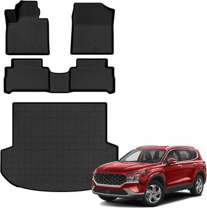 Auxko All Weather Floor Mat & Cargo Mat Fit for 2026 2025 2024 2023 2022 Hyundai Tucson Hybrid(Not PHEV) TPE Liner Tucson Accessory Set All Season Odorless Anti-Slip Floor Liner