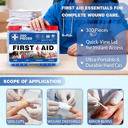 Mini First Aid Kit - 150 Pieces Emergency Medical Kit for Home, Car, Travel, Camping, Truck, Hiking, Sports, Office, Vehicle & Outdoor Emergencies