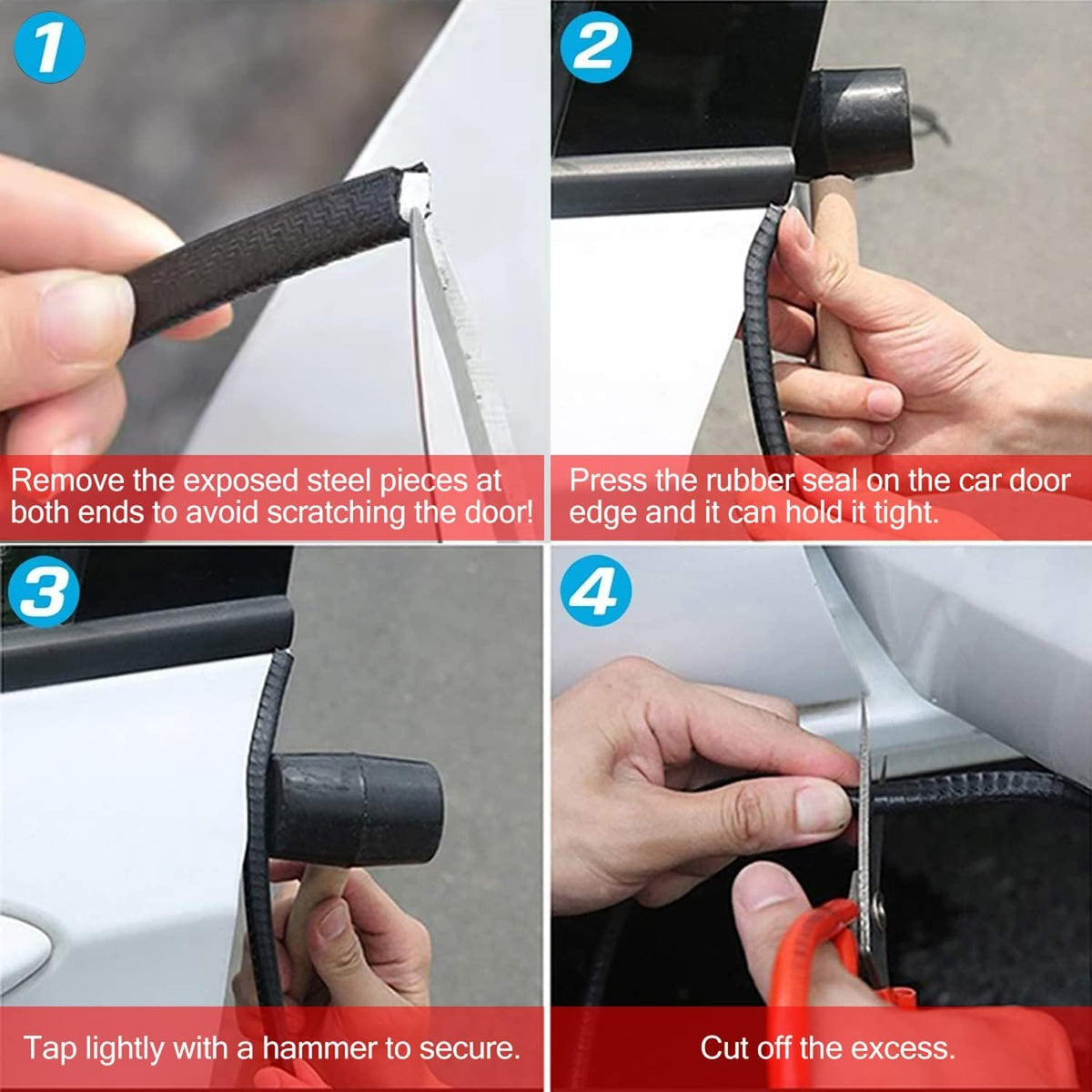 MYFAMIREA 33Ft(10M) Long Car Door Edge Guards, U Shape Edge Trim Rubber Seal Protector Car Door Protection Anti-Collision Rubber Clips Easy to Cut No Need Adhesive Fit for Most Vehicles| Black