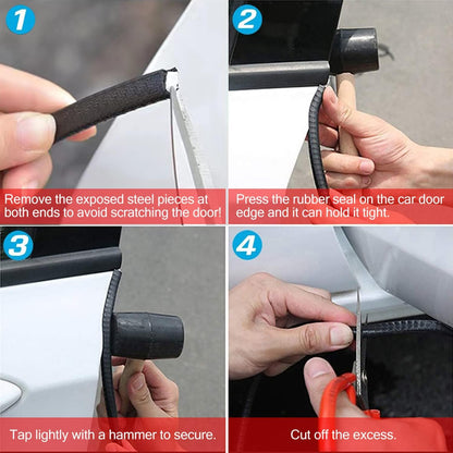 MYFAMIREA 33Ft(10M) Long Car Door Edge Guards, U Shape Edge Trim Rubber Seal Protector Car Door Protection Anti-Collision Rubber Clips Easy to Cut No Need Adhesive Fit for Most Vehicles| Black