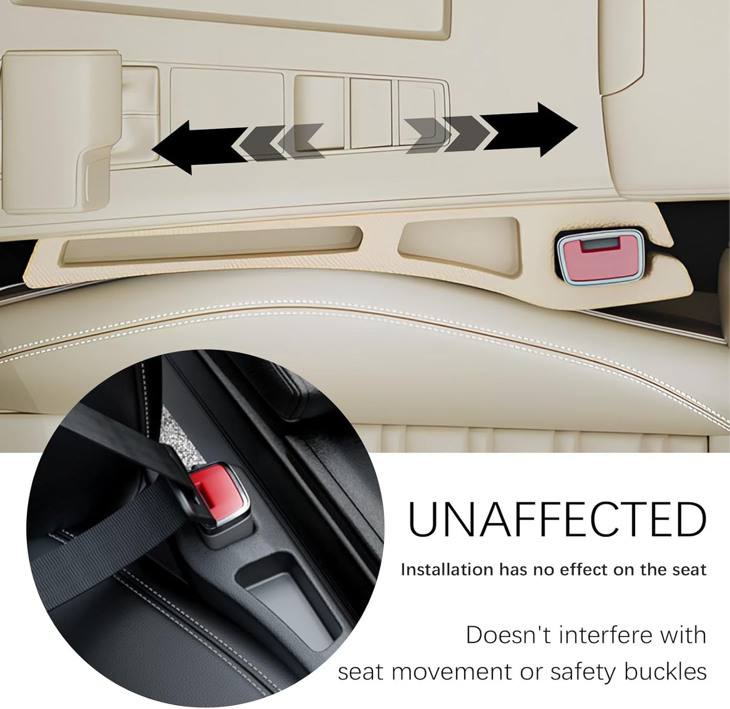 2PCS Car Seat Gap Filler Organizer,2 in 1 Car Gap Filler with Fill and Storage Function for Storing Phones Keys Cards,Universal Multifunctional No Drop Seat Guard for Cars