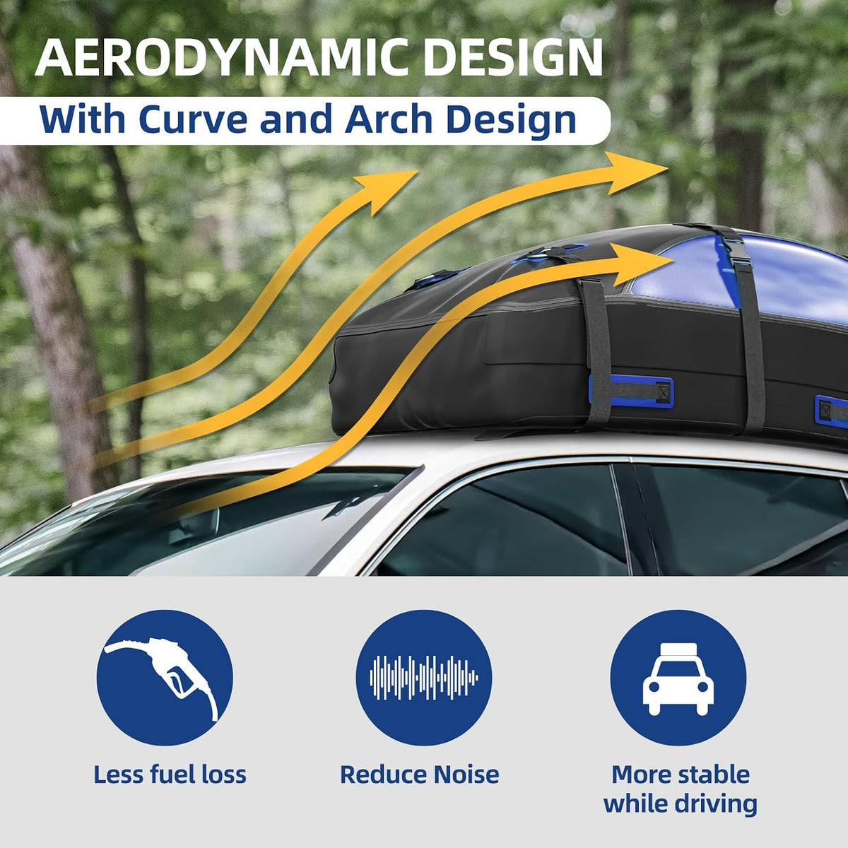 Asinking Car Rooftop Cargo Carrier Bag, 100% Waterproof Non-Rip 20 Cubic Feet Car Roof Bag for All Vehicles with/Without Rack, Includes Non-Slip Mat, Luggage Lock, 4 Door Hooks, Storage Bag