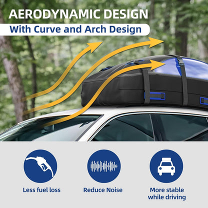 Asinking Car Rooftop Cargo Carrier Bag, 100% Waterproof Non-Rip 20 Cubic Feet Car Roof Bag for All Vehicles with/Without Rack, Includes Non-Slip Mat, Luggage Lock, 4 Door Hooks, Storage Bag
