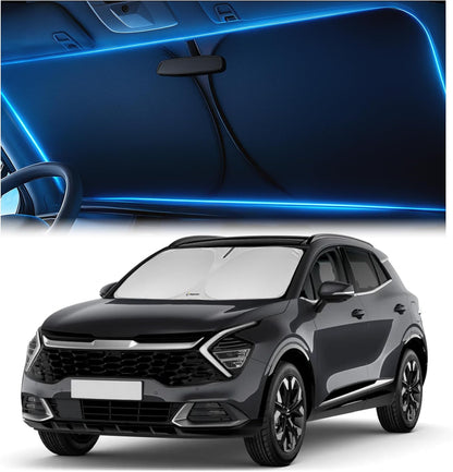 Magnelex Windshield Sun Shade for Dodge RAM 1500 2019-2023 2024 2025 2026, Foldable Car Window Sunshade, Heat & UV Visor Cover, Reflective Front Shades Accessories - Colors B