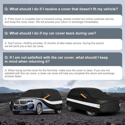 10 Layers Car Cover Custom Fit for Mercedes Benz C Class C250 C300 C43 C63 (1993-2026), Waterproof All Weather for Automobiles, Outdoor Full Cover Sun Dust Rain Protection with Cotton. Black - Colors C