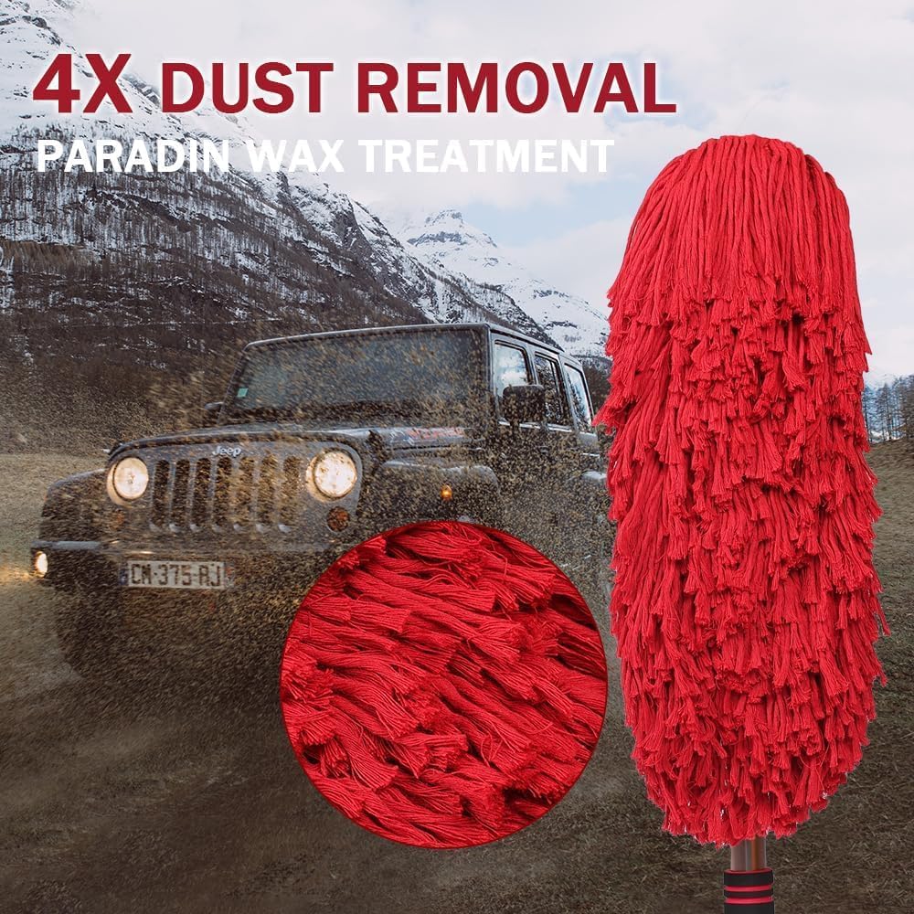 Car Duster Exterior Scratch Free,Car Dusters Extendable Handle Cleaning Exterior,Detailing Brush Kit for Truck,SUV,Caravan,Motorcycle,Wax Cotton Fabric,Waterless Wash Equipment