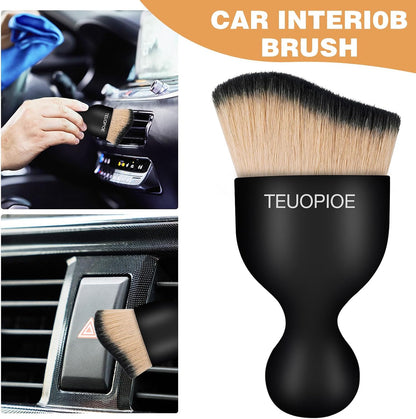 Car Interior Cleaning Brush, Car Duster Interior,Car Detailing Brush Dusting Brush,Car Interior Cleaning Tool, Auto Soft Hair Car Brush,Auto Interior Dust Brush for Air Vents(Brown)