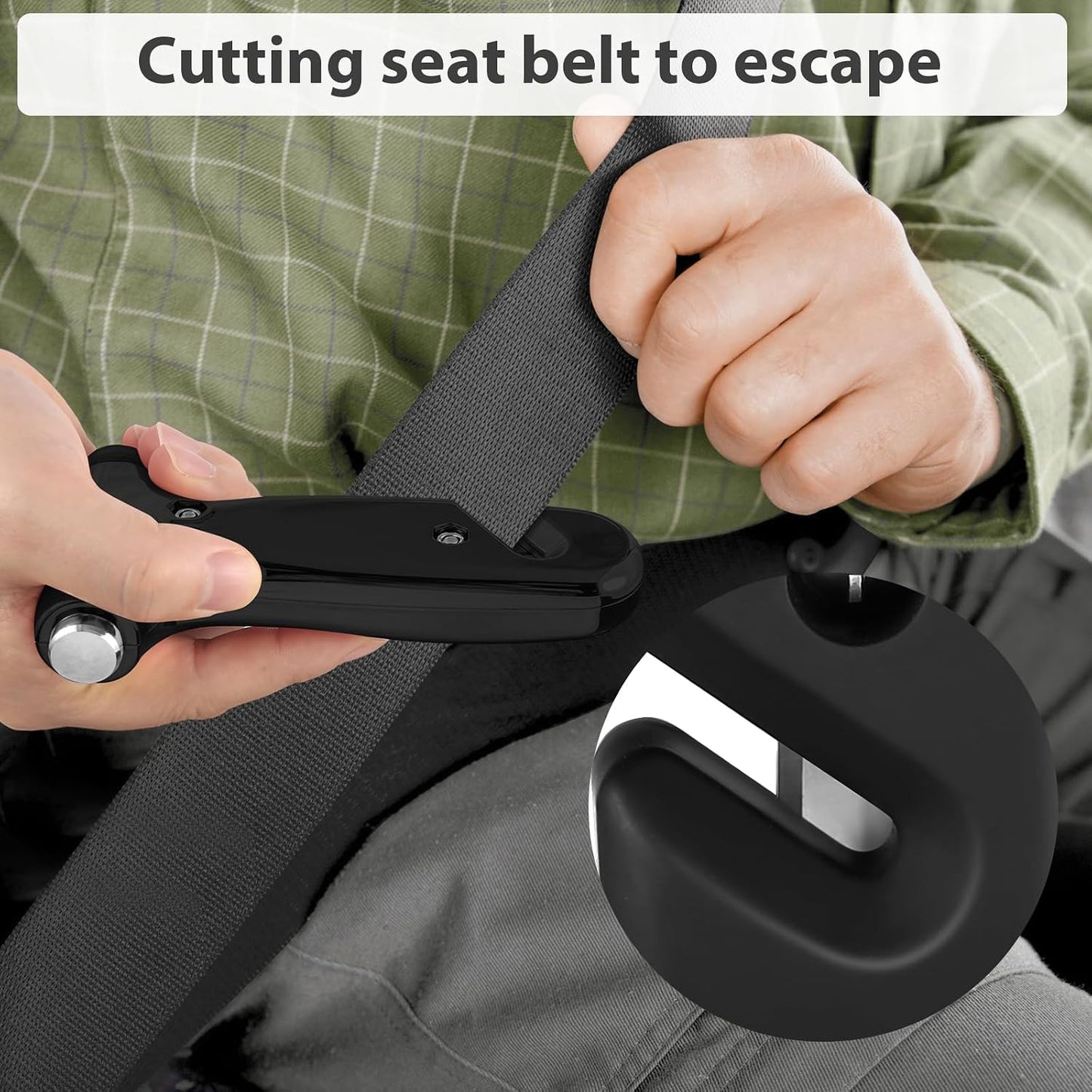 Window Breaker, 3-in-1 Emergency Escape Tool with seat Belt Cutter and Glass Breaker, Safety Emergency Car Escape Tool for Car, Electroplating Pink