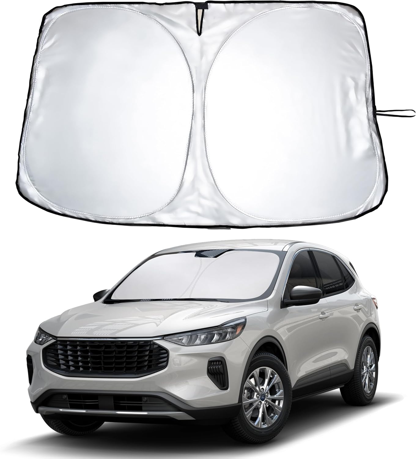 EcoNour Car Windshield Sun Shade | 2025 Upgraded Innovative No-Light-Pass Technology for Maximum Coverage | Foldable Sun Shade Keeps Your Vehicle Cool | Must-Have Car Accessories | Small (59" x 29") - Colors J