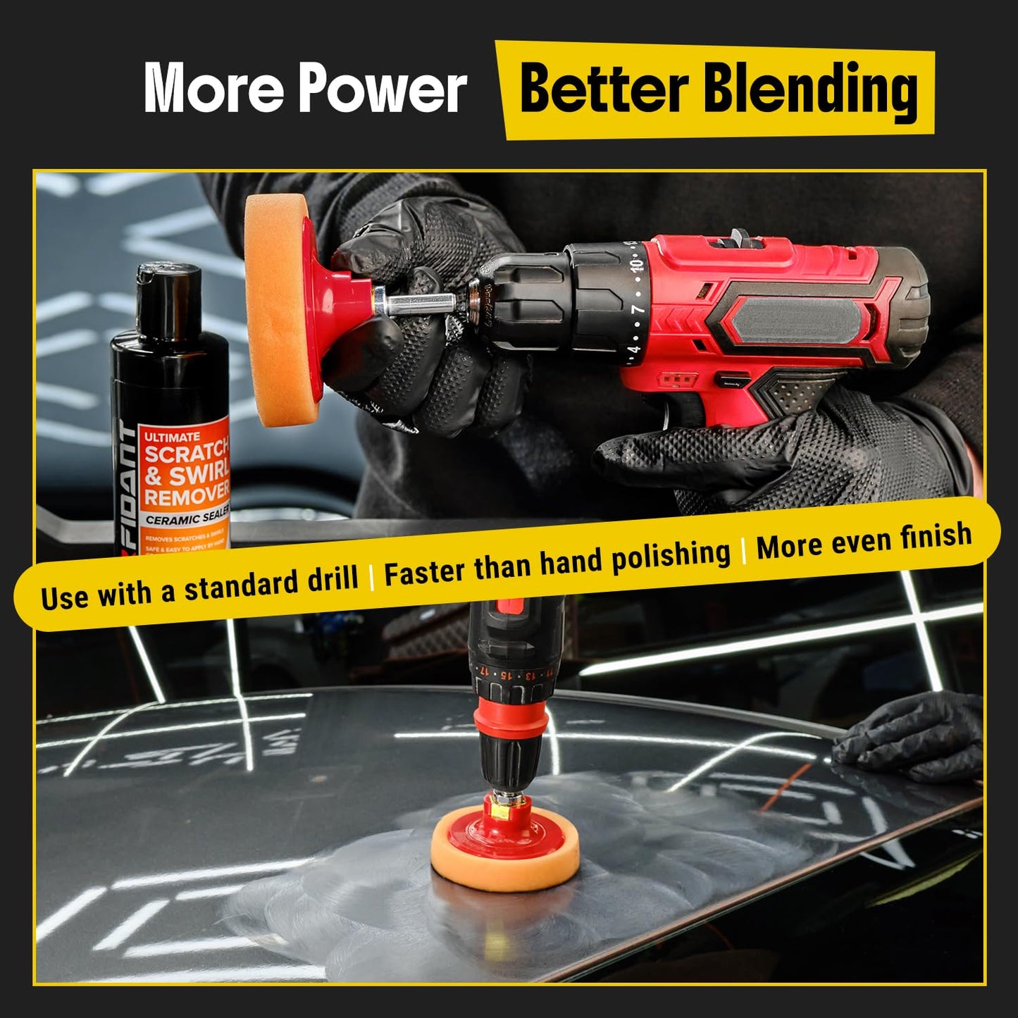 Carfidant Scratch Repair and Swirl Remover - Car Paint Scratch Remover & Restorer Kit with Buffer Pad - Polishing & Waxing Kits - Compound for Vehicles Paint Repair - 8.4 fl. Oz.