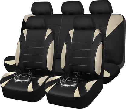 CAR PASS Waterproof Car Seat Covers Front Seats Only with 5mm Composite EVA, Neoprene Car Seat Cover with Separate Headrest Cover, Quick Setup Universal Fit for Car SUV Trucks,Airbag Compatible（Gray