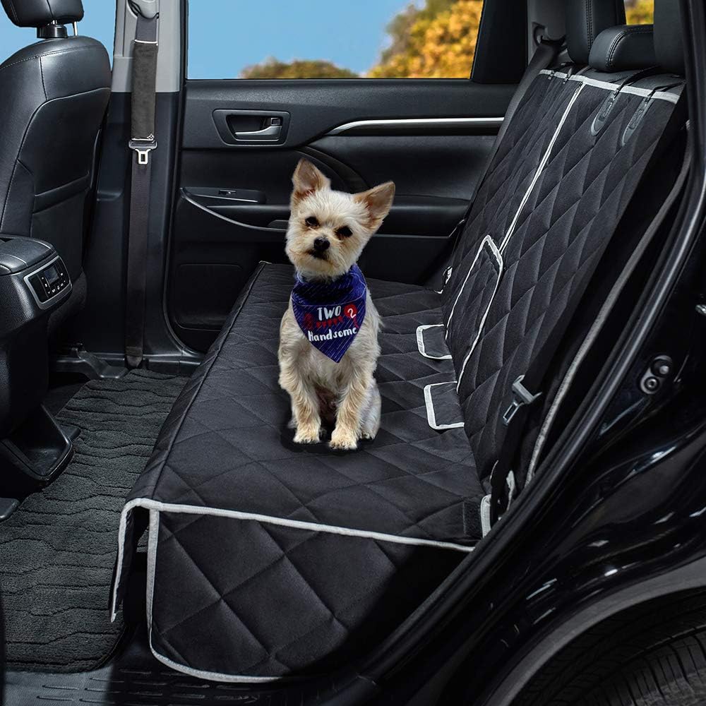 petalage Bench Dog Car Seat Cover for Back Seat Waterproof Seat Covers Durable Scratch Proof Nonslip, Protector for Pet Fur & Mud Washable Backseat Cover for Cars Armrest Compatible