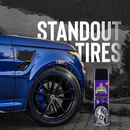 Cristal Products Untouchable Tire Shine Spray – Long-Lasting Wet Tire Finish for Deep Gloss & Protection – Waterproof Tire Shine, Easy Application, Premium Tire Cleaner Shine 8oz (1PK)