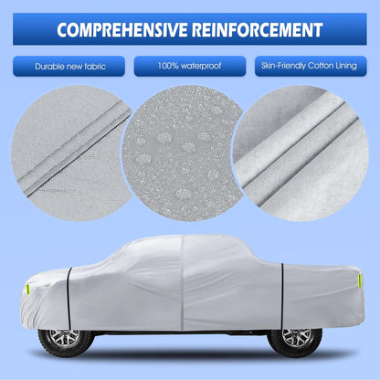 6 Layers Car Cover Waterproof All Weather for Automobiles, Size A3 with Zipper Cotton Fit for Toyota Camry, Honda Accord, Ford Mustang, Chevy Camaro/Malibu,Kia Optima/K5 (187-198 inch)