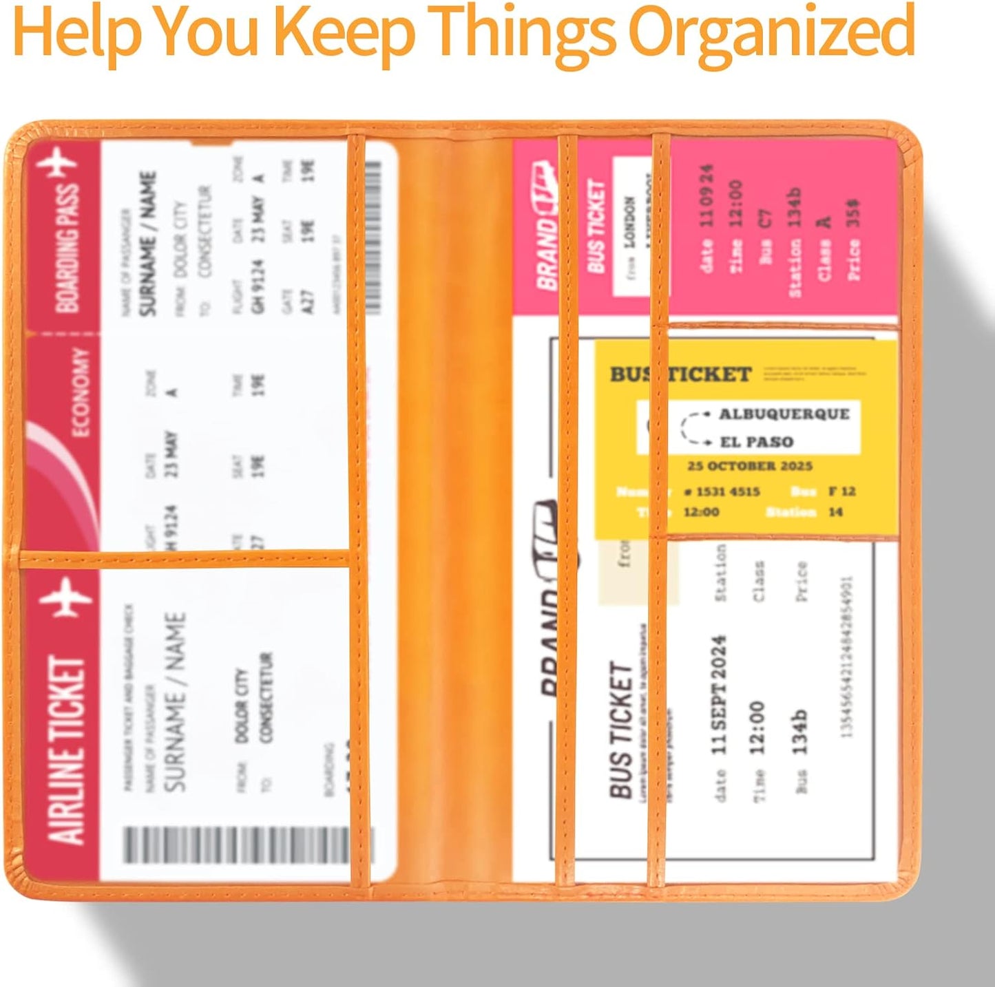 Car Registration and Insurance Card Holder - Leather Vehicle Glove Box Automobile Documents Paperwork Wallet Case Organizer for ID, Driver's License, Key, Cards - Car Accessories for Women&Men
