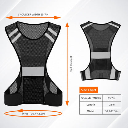 TCCFCCT Reflective Running Vest, High Visibility Running Gear with Large Pocket