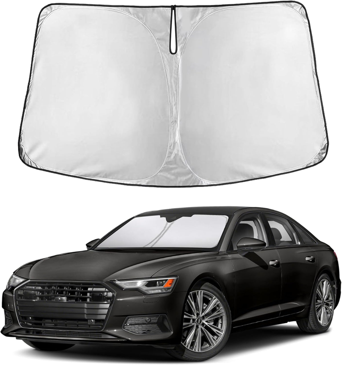 EcoNour Car Windshield Sun Shade | 2025 Upgraded Innovative No-Light-Pass Technology for Maximum Coverage | Foldable Sun Shade Keeps Your Vehicle Cool | Must-Have Car Accessories | Small (59" x 29") - Colors L