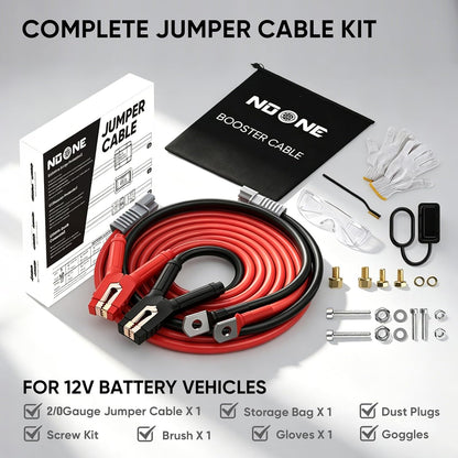 NOONE Jumper Cables for Car Battery, Heavy Duty Automotive Booster Cables for Jump Starting Dead or Weak Batteries (10-Feet)