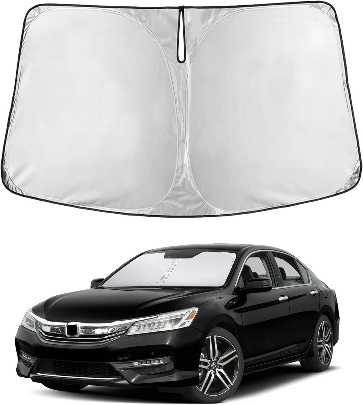 EcoNour Car Windshield Sun Shade | 2025 Upgraded Innovative No-Light-Pass Technology for Maximum Coverage | Foldable Sun Shade Keeps Your Vehicle Cool | Must-Have Car Accessories | Small (59" x 29") - Colors M