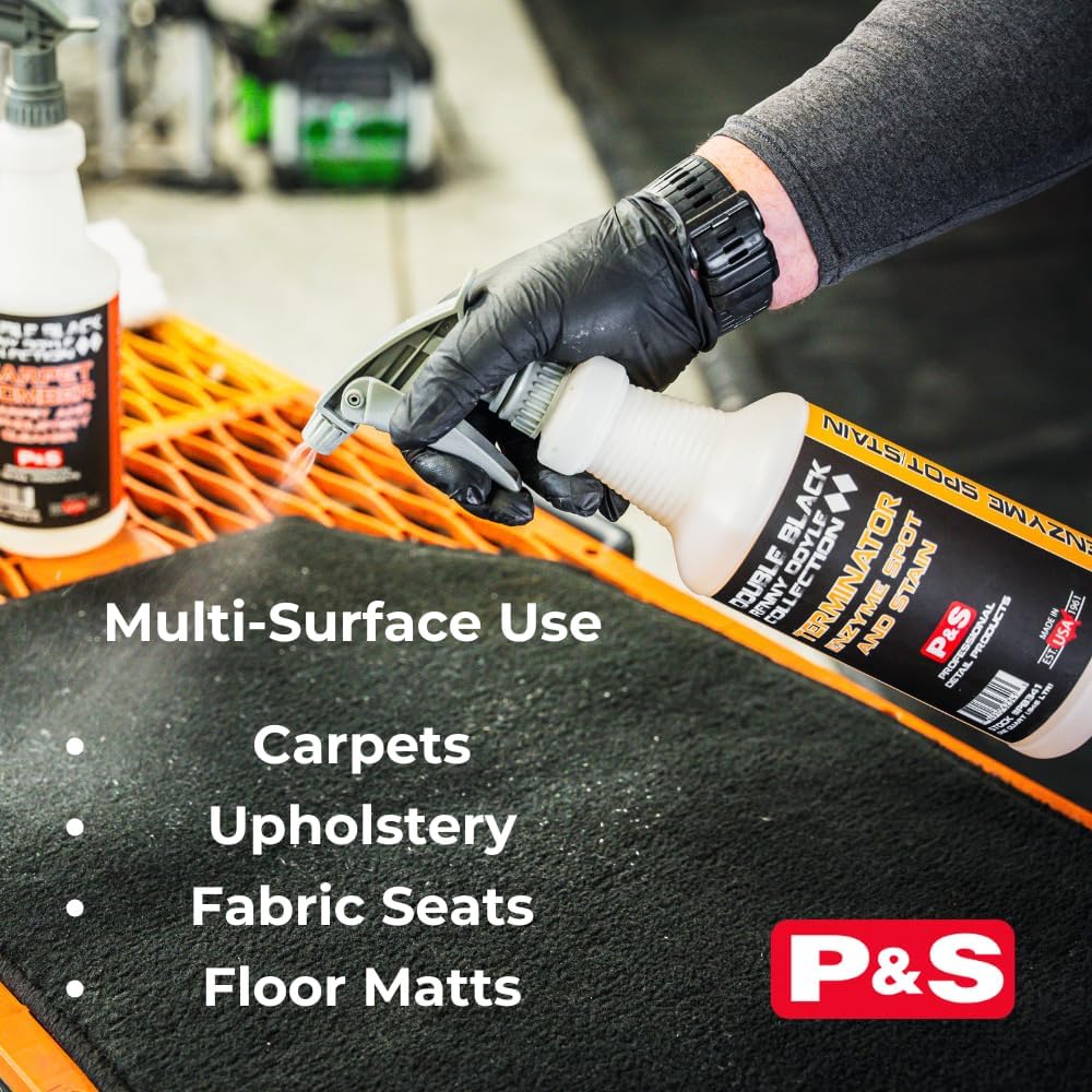 P & S PROFESSIONAL DETAIL PRODUCTS Terminator Enzyme Spot & Stain Remover – Professional Upholstery & Carpet Cleaner, Eliminates Grease, Dirt, Protein-Based Stains, Fresh Scent - 1 Gallon
