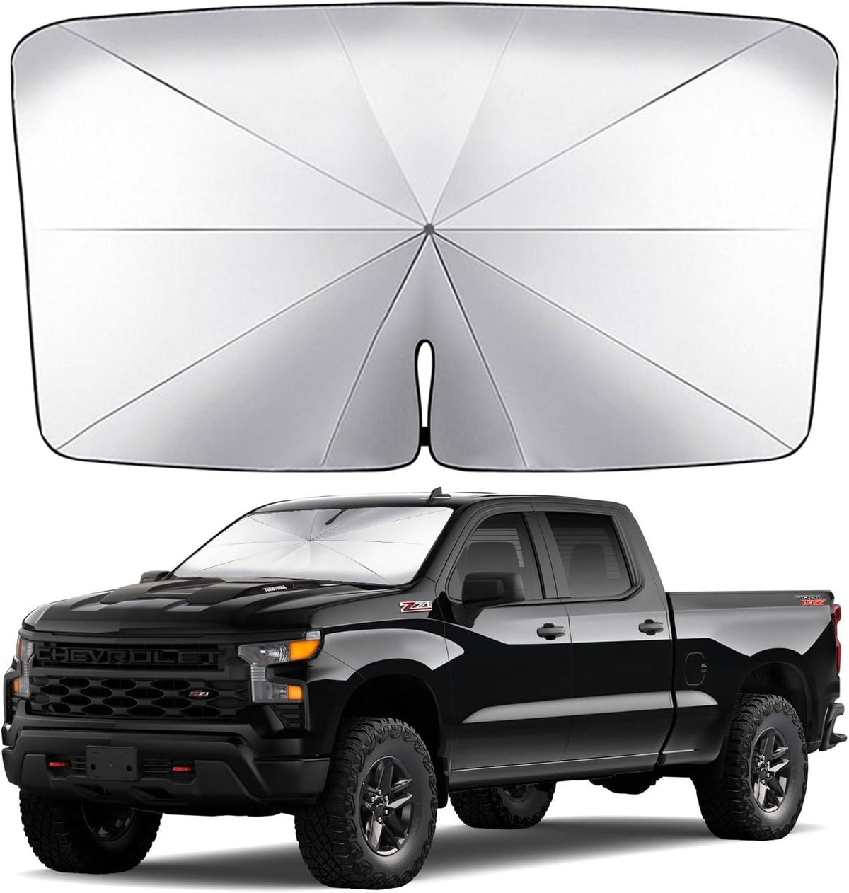Windshield Sun Shade Umbrella for Car, Foldable Car Windshield Sunshade UV Block Heat Insulation, Fits Sedan SUV Truck, Compatible with Camry Accord Civic CRV Model Y Ideal Gifts for Men & Women