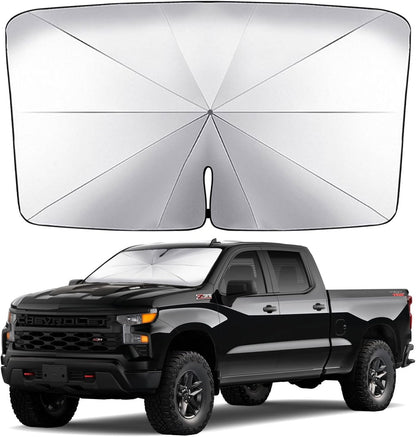 Windshield Sun Shade Umbrella for Car, Foldable Car Windshield Sunshade UV Block Heat Insulation, Fits Sedan SUV Truck, Compatible with Camry Accord Civic CRV Model Y Ideal Gifts for Men & Women