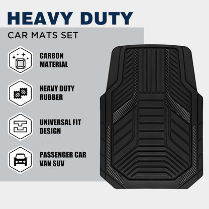 PIC AUTO Heavy Duty Rubber Floor Mats, Purple Aluminum Film Car Mats Set, Front and Rear Car Mats with Anti-Slip Backing, All Weather Protection, Trim-to-Fit for Automotive SUV, Sedan, Van