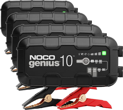 NOCO GENIUS10: 10A 6V/12V Smart Battery Charger – Automatic Maintainer, Trickle Charger & Desulfator with Overcharge Protection & Temperature Compensation – for Lead-Acid & Lithium Batteries