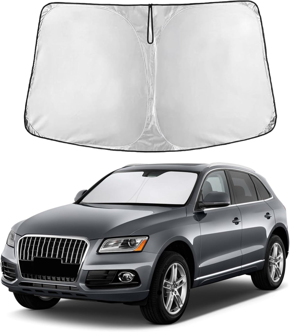 EcoNour Car Windshield Sun Shade | 2025 Upgraded Innovative No-Light-Pass Technology for Maximum Coverage | Foldable Sun Shade Keeps Your Vehicle Cool | Must-Have Car Accessories | Small (59" x 29") - Colors D