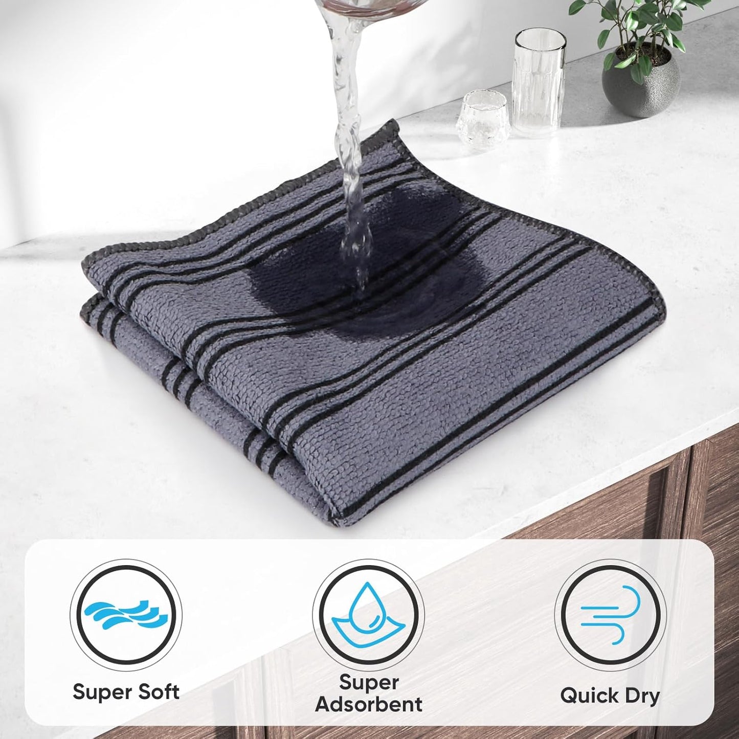 HOMEXCEL Grey Microfiber Cleaning Cloth, 12 Pack Premium Microfiber Towels for Cars, Lint Free, Scratch-Free, Highly Absorbent, Reusable Cleaning Rags for Car, Household, Kitchen, Window, 11.5"X11.5"