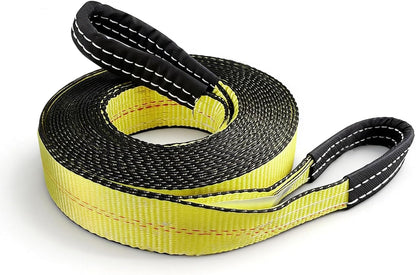 Heavy Duty Recovery Tow Strap, 2" x 20ft, 25,000 LBS Break Strength, Reinforced Loops,Winch Extension & Tree Saver Strap for Trucks, SUVs, Jeeps, ATVs and Off-Road Vehicle Emergency Recovery