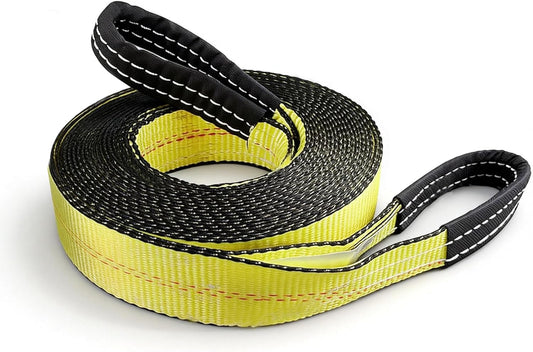 Heavy Duty Recovery Tow Strap, 2" x 20ft, 25,000 LBS Break Strength, Reinforced Loops,Winch Extension & Tree Saver Strap for Trucks, SUVs, Jeeps, ATVs and Off-Road Vehicle Emergency Recovery